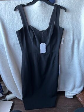 Dress the population Black Sheath Dress with Wide Straps NWT size M